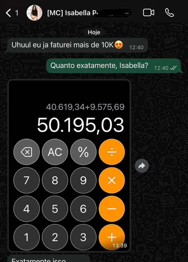 Aluna faturou mais de R$50 mil
